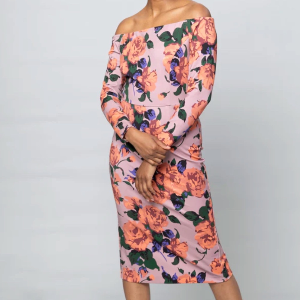 NWT Hope for Flowers by Tracy Reese Off Shoulder Sheath Dress, size L